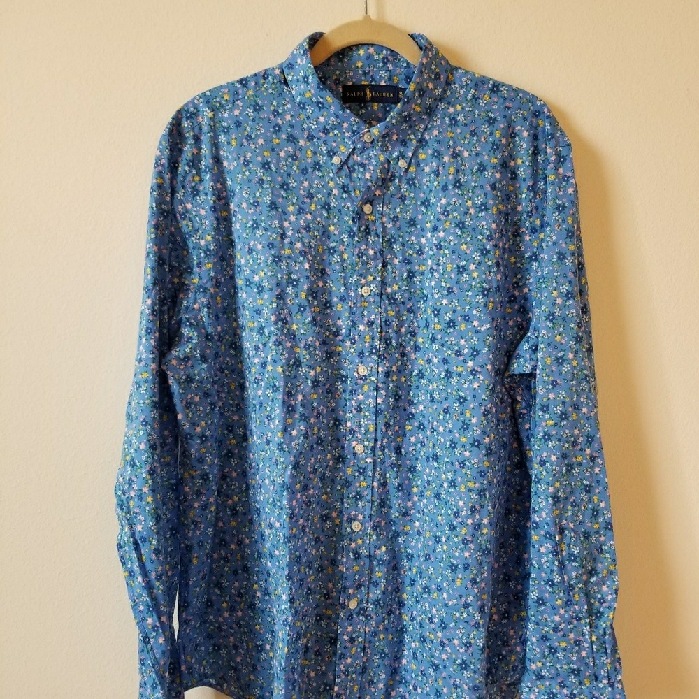 Polo Ralph Lauren LS Cotton Poll in Blue floral.